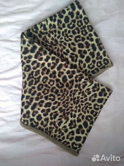 Тёплый шарф-снуд 2в1 леопард