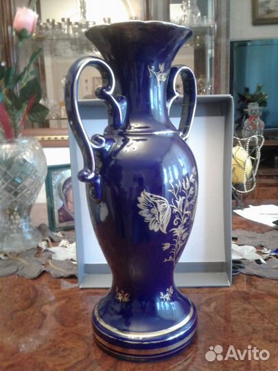 Ваза керамика кобальт