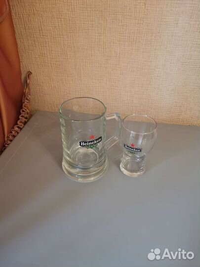 Пивная кружка и бокал Heineken