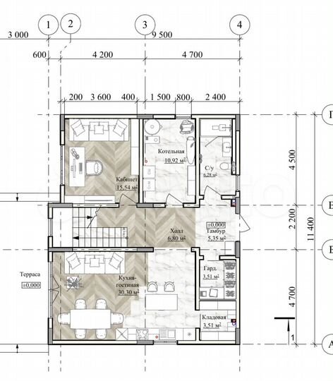 Дом 170 м² на участке 6 сот.
