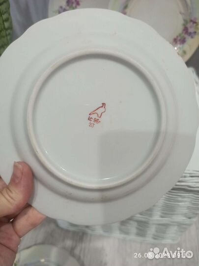 Десертные тарелки дулево гранатовый багульник 6 шт