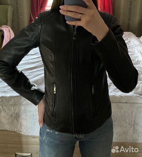 Натуральная кожанная куртка женская XXS