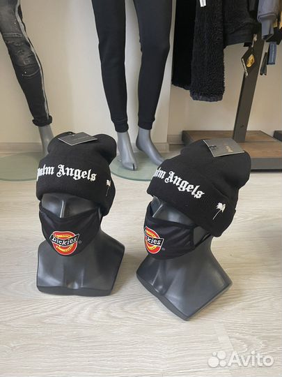 Головные уборы. Шапка Palm Angels черная