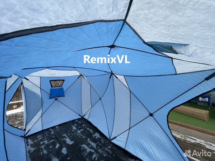 2 входа Палатка зимняя утеплённая куб 200х400х220