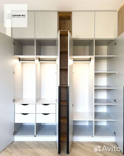 Шкаф распашной с фрезерованными фасадами