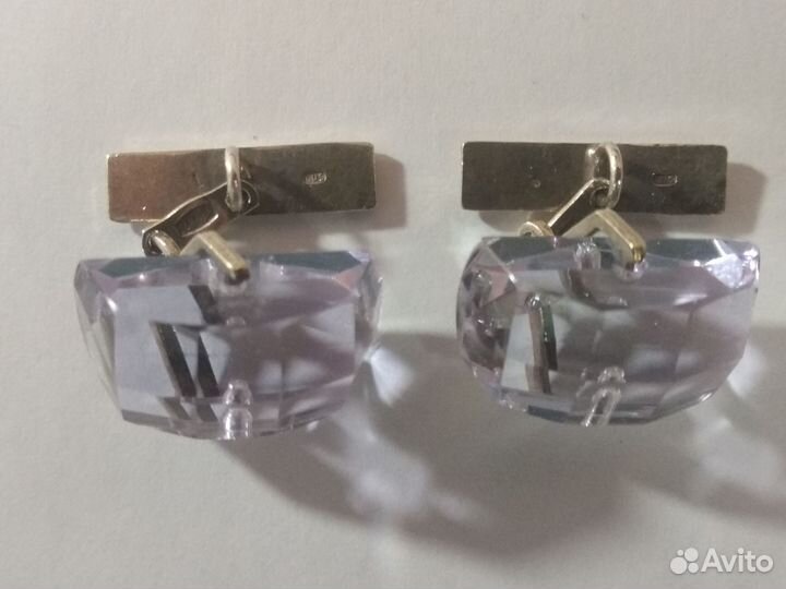 Запонки СССР серебро 875