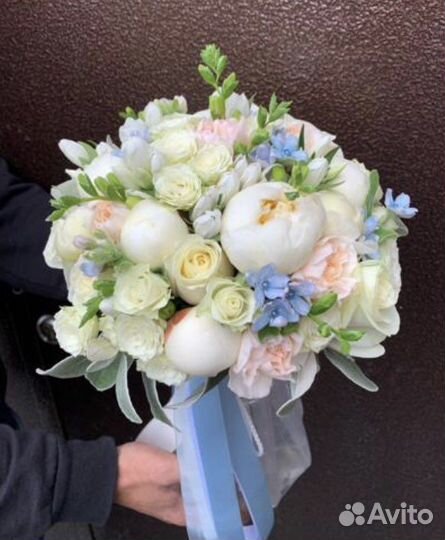 Букет невесты, свадебный, бутоньерка