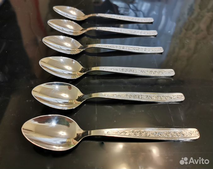 Мельхиоровые чайные ложки СССР 6 шт