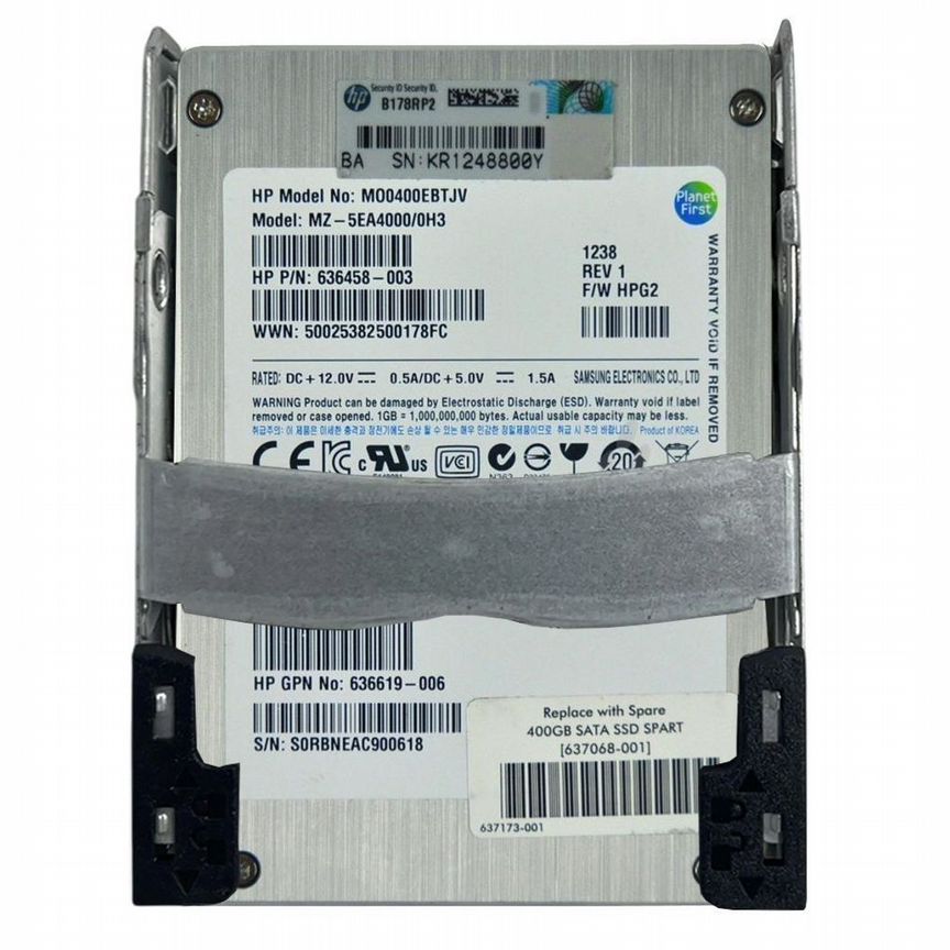 [637068-001] Жесткий Диск Hp 400gb Sata2 2.5" Ssd 637068-001