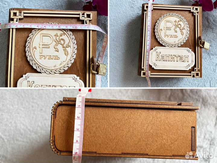 Копилка деревянная купюрница новая