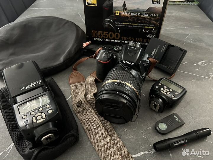 Фотоаппарат nikon d5500 + объектив + вспышка
