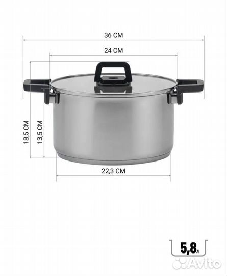 Набор кастрюль с крышками polaris новый