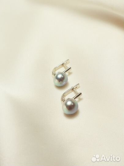 Серьги с натуральным жемчугом