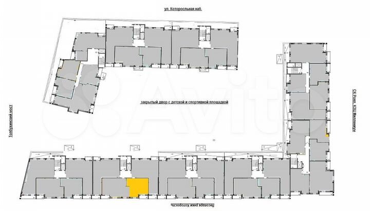 1-к. квартира, 63 м², 2/10 эт.