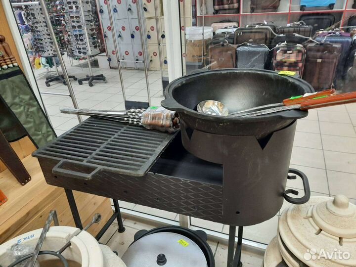 Мангал с печью под казан