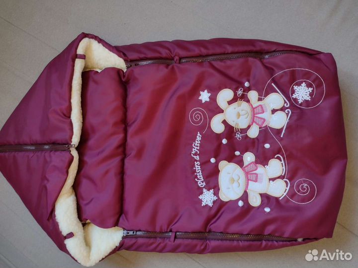 Зимний конверт в коляску новый