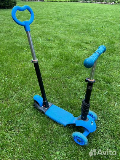 Самокат трехколесный с ручкой