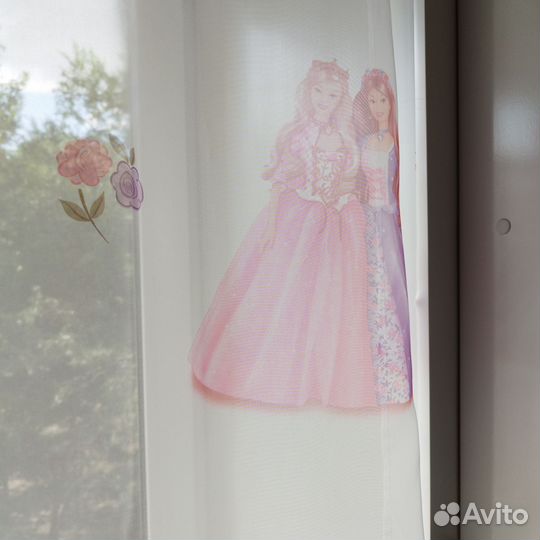 Шторы тюль бу Барби в детскую для девочки