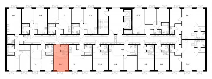 Квартира-студия, 19,6 м², 12/16 эт.
