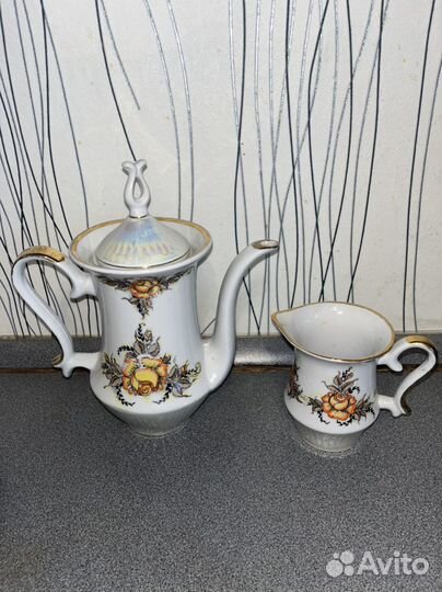Сервиз кофейный, Барановка, фарфор, винтаж