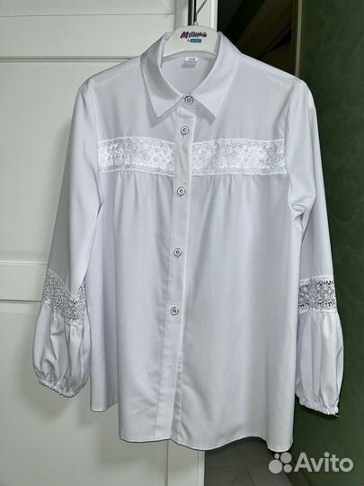 Белая школьная блузка для девочки