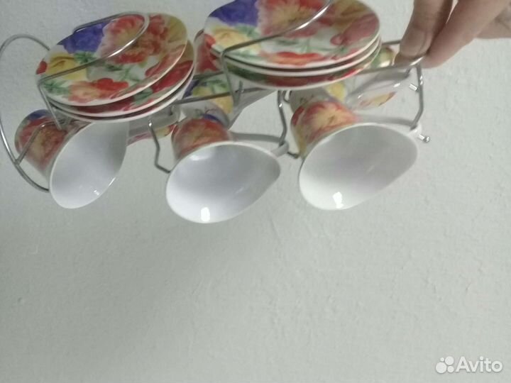 Кофейный набор с подставкой на 6 персон