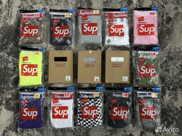 Трусы боксеры Supreme Stussy boxer briefs hanes