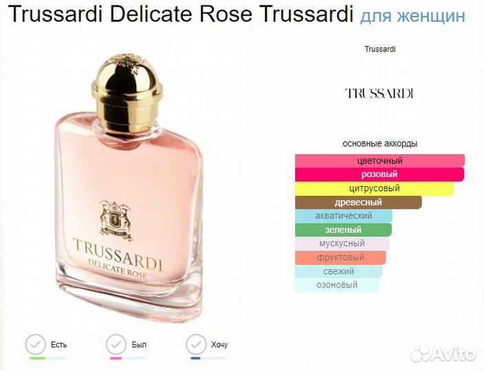 Женская туалетная вода Trussardi Delicate Rose