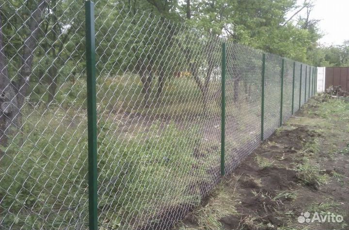 Забор из сетки рабицы