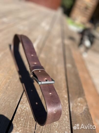 Кожаный мужской ремень ручной работы