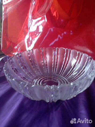 Ваза для фруктов цветное стекло винтаж СССР