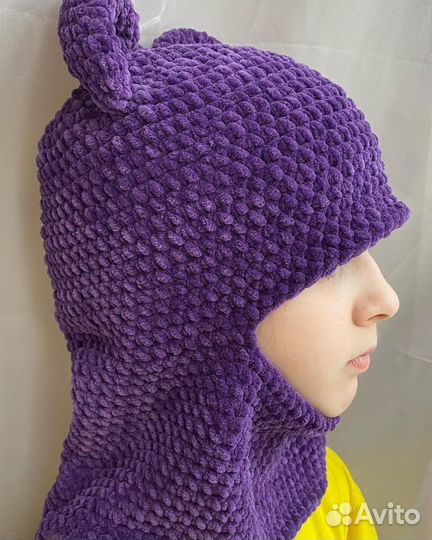 Балаклава вязаная с ушками