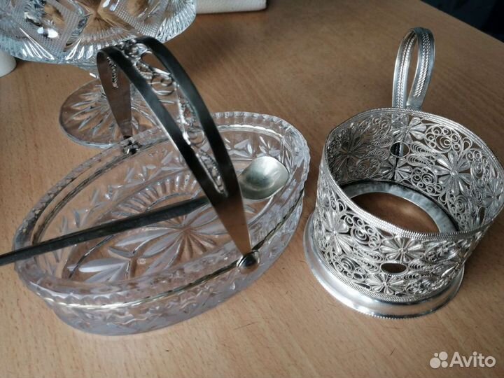 Мельхиор + хрусталь