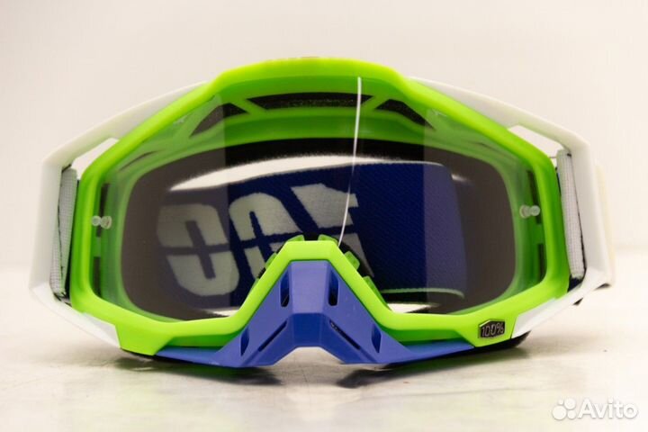 Очки кроссовые 100 racecraft blue acid clear lens