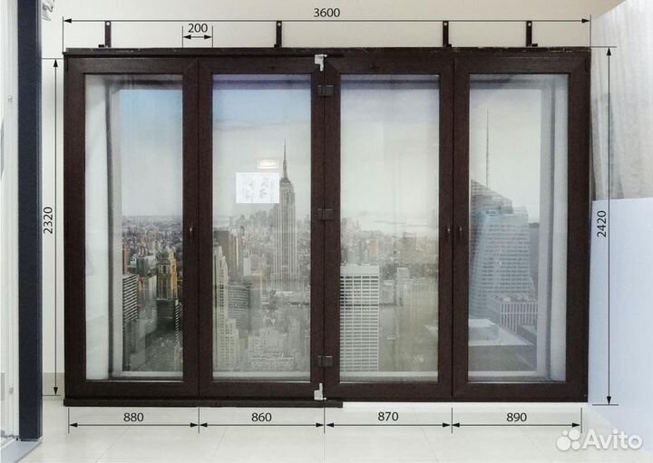 Окно сдвижное портал гармошка оконная конструкция