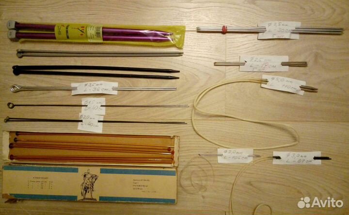 Спицы вязальные, крючки
