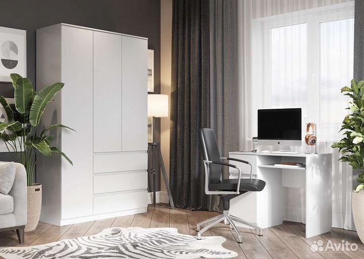 Стол письменный белый лофт Бьянко ск-7