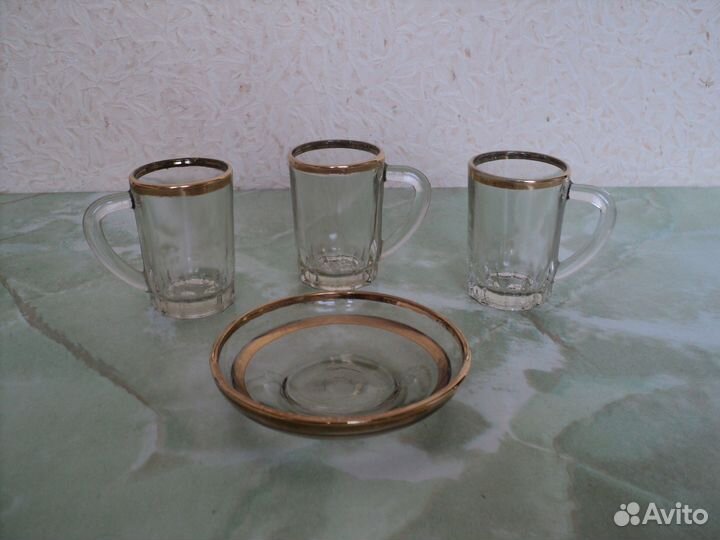 Рюмки и Блюдце СССР с надписью