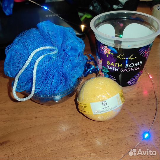 Набор Бомбочка для ванны и мочалка
