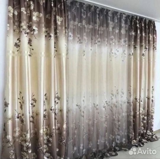 Шторы Алия готовые в комплекте с тюлем