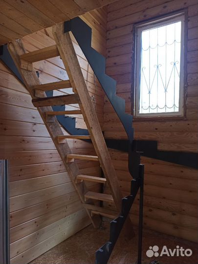 Лестница металлическая, деревянная, металлокаркас