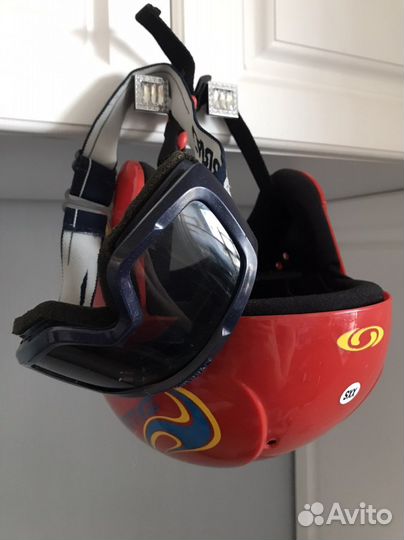 Шлем с очками горнолыжный 52 размер детский