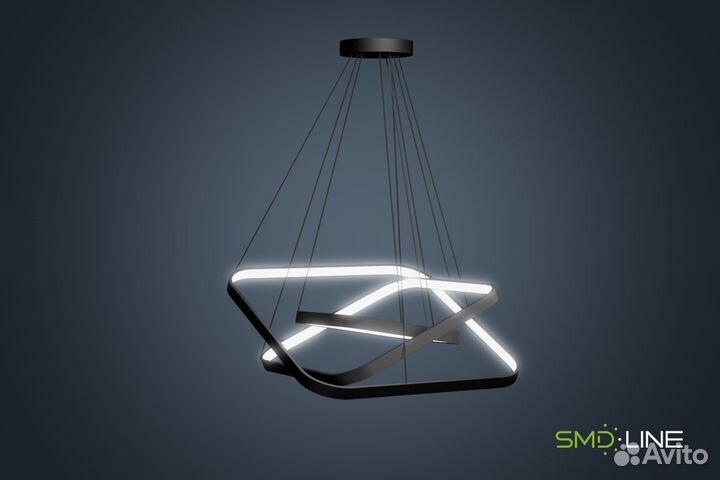 Светодиодная люстра в форме 3-х Квадратов