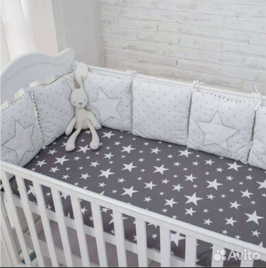 Бортики на заказ в детскую кроватку новые