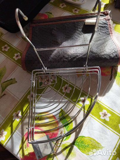 Полка угловая малая хром для рейлинга кухня