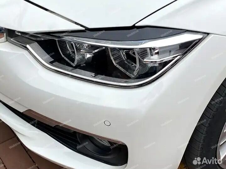 Реснички BMW 3 F30 F31 черный глянец