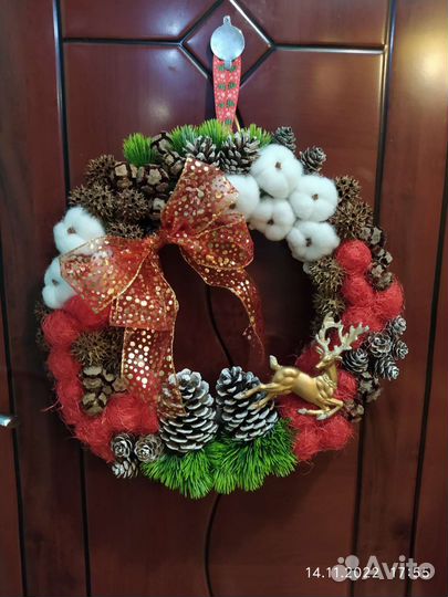 Новогодний, рождественский венок в коробке