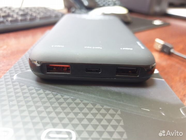 Aккумулятор Quick Charge Wireless 10000 мАч, черны
