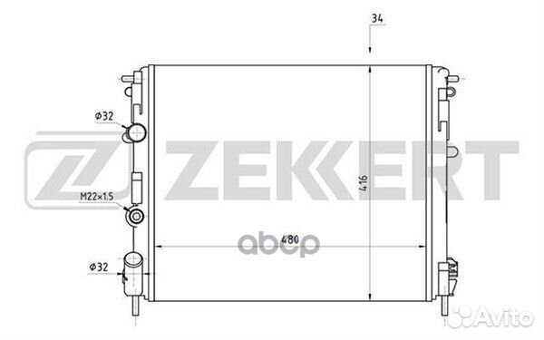 Радиатор охл. дв. Renault Clio II 98- Kangoo 9