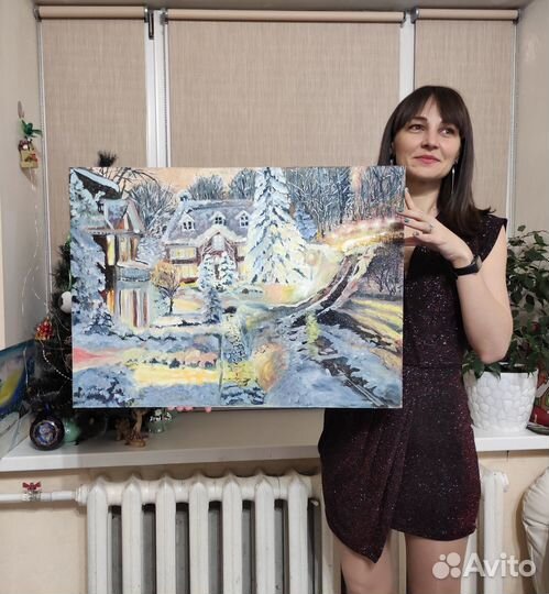 Картина маслом летний пейзаж маслом, лес